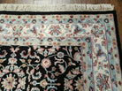 6' X 9' Handmade Indian Agra Wool Rug Carpet Vegetable Dyes Black - Jewel Rugs