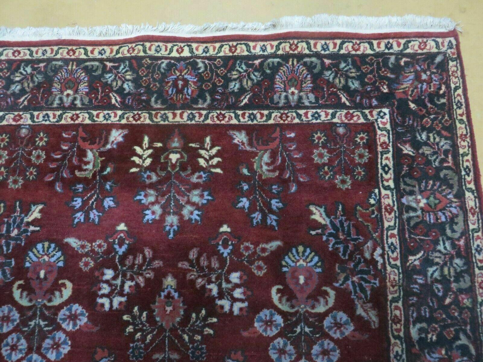 4' X 6' Vintage Handmade Fine India Jaipur Floral Oriental Wool Rug Red Nice - Jewel Rugs