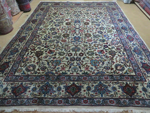 8' X 10' Handmade Chinese Floral Oriental Wool Rug Hand Knotted Carpet Beige - Jewel Rugs