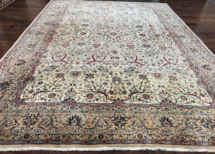 Pak Persian Rug 9x12 Oriental Carpet, Neutral Colors, Fine Hand Knotted Wool Rug 9 x 12 Vintage Rug, Allover Floral Pattern, Pakistani Rug - Jewel Rugs