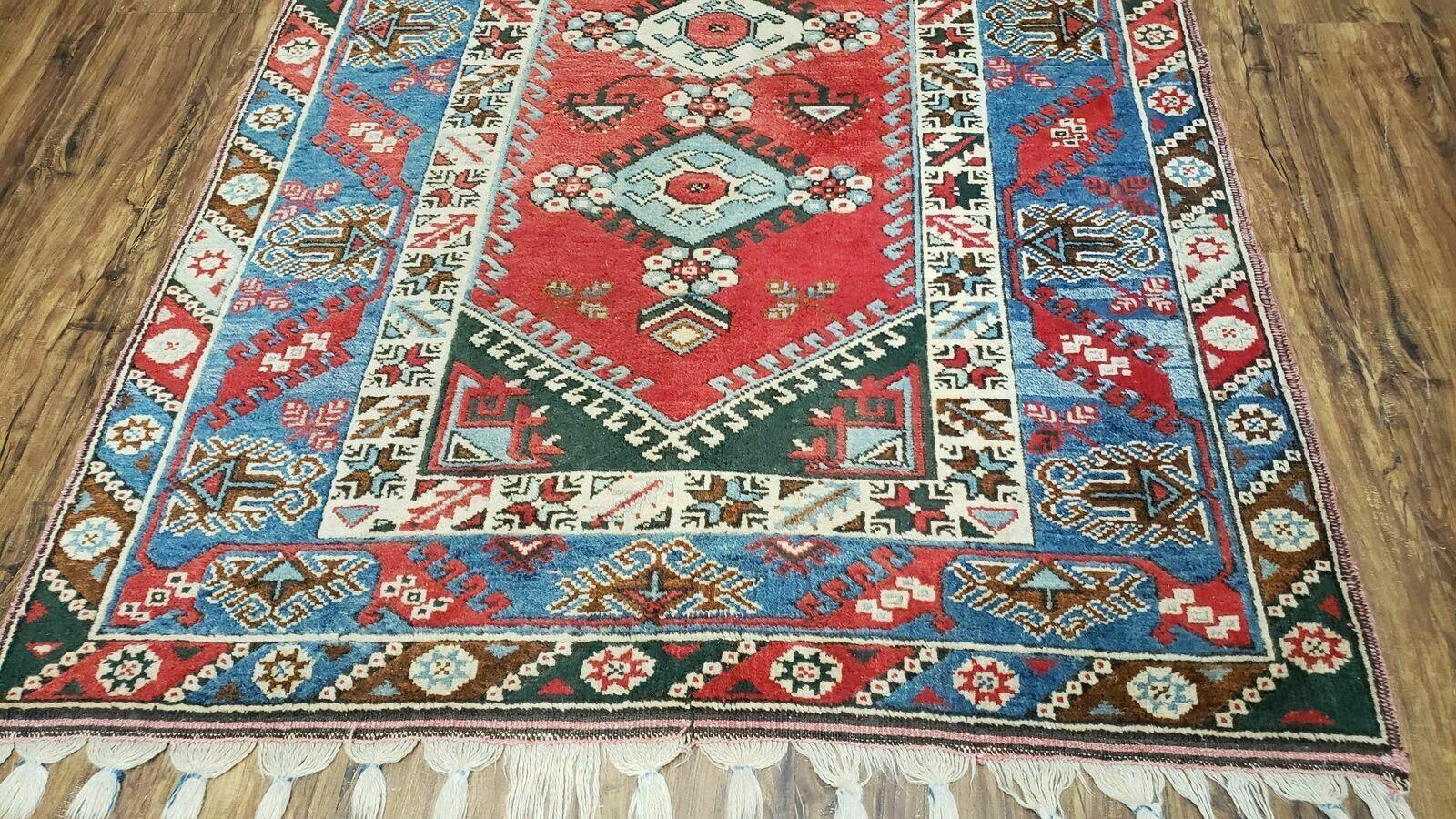 4' X 6' Handmade Turkish Super Kazak Shirvan Wool Rug Colorful - Jewel Rugs