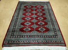 4' X 6' Vintage Handmade Bokhara Turkoman Pakistan Wool Rug Carpet Red Nice - Jewel Rugs