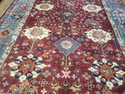 8' X 11' Vintage Handmade Indian Heriz Oriental Wool Rug Nice Vegetable Dye Red - Jewel Rugs