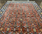 Karastan Serapi Rug 729 Wool Karastan Carpet 8.8 x 12, Vintage Area Rug, Original Karastan Collection, 700 Series, Red Blue Allover Design - Jewel Rugs