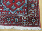 4' X 6' Vintage Wool Carpet - Handmade Moroccan Urban Rabat Red Rug - Jewel Rugs