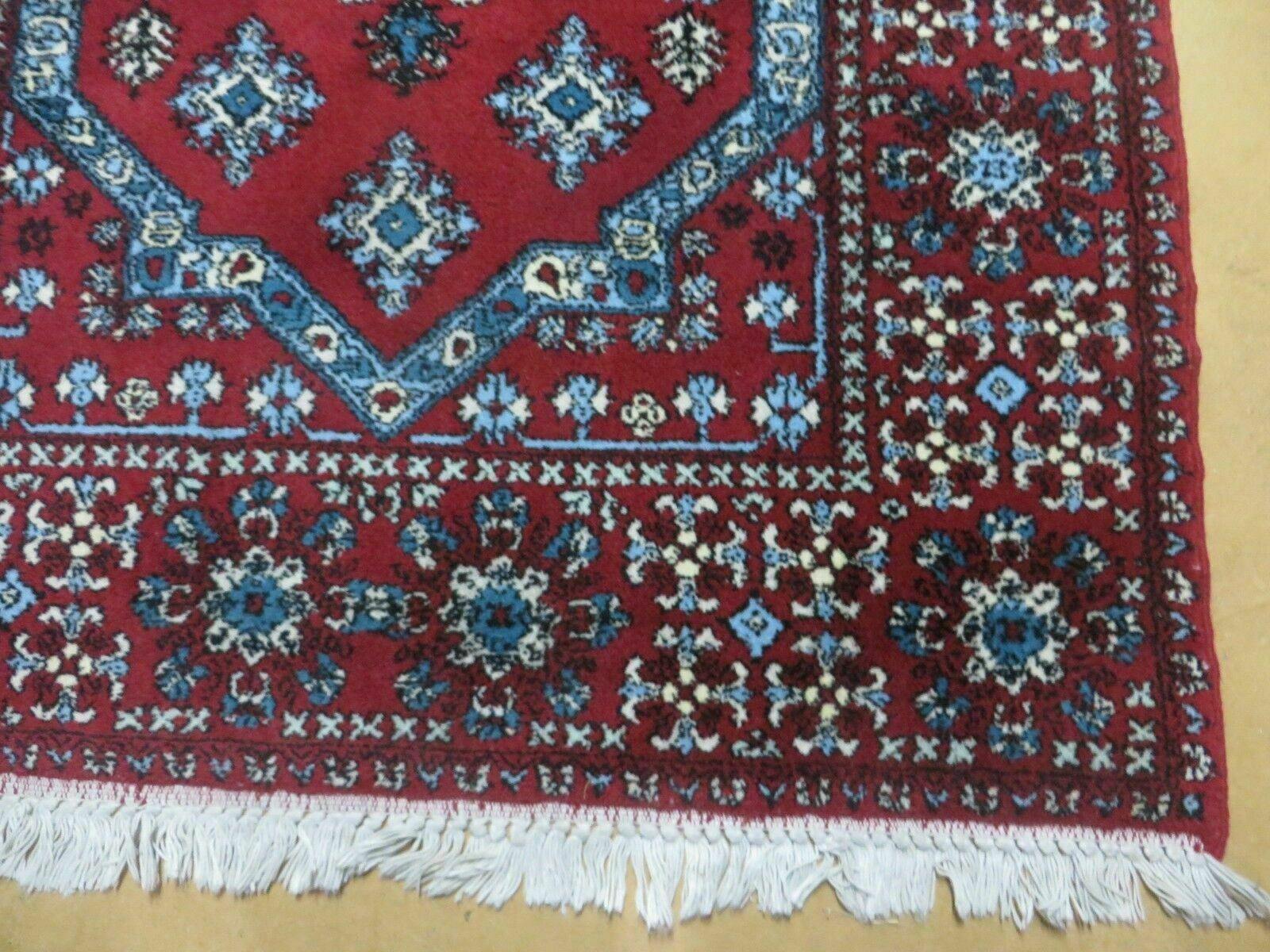 4' X 6' Vintage Wool Carpet - Handmade Moroccan Urban Rabat Red Rug - Jewel Rugs