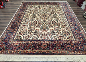 8.8 x 10.6 Karastan Ivory Sarouk Rug #760, Karastan Wool Carpet, Vintage Karastan Original Collection 700 Series, Floral Oriental Area Rug - Jewel Rugs