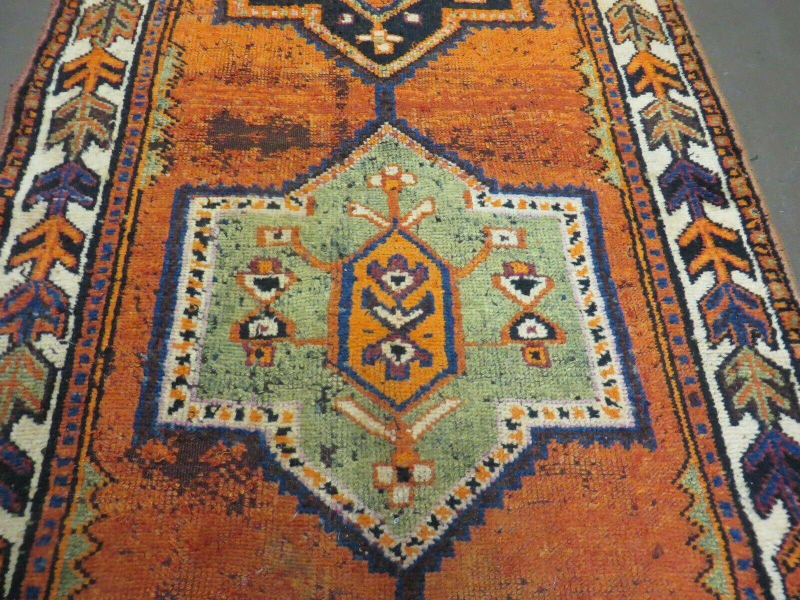 4' 6"X 16' 6" Antique Handmade India Geometric Wool Rug Tribal Veg Dye Nice - Jewel Rugs