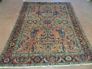 5' X 6' Antique Handmade India Floral Oriental Wool Rug Veg Dyes Organic Red Classical Traditional Home Décor - Jewel Rugs