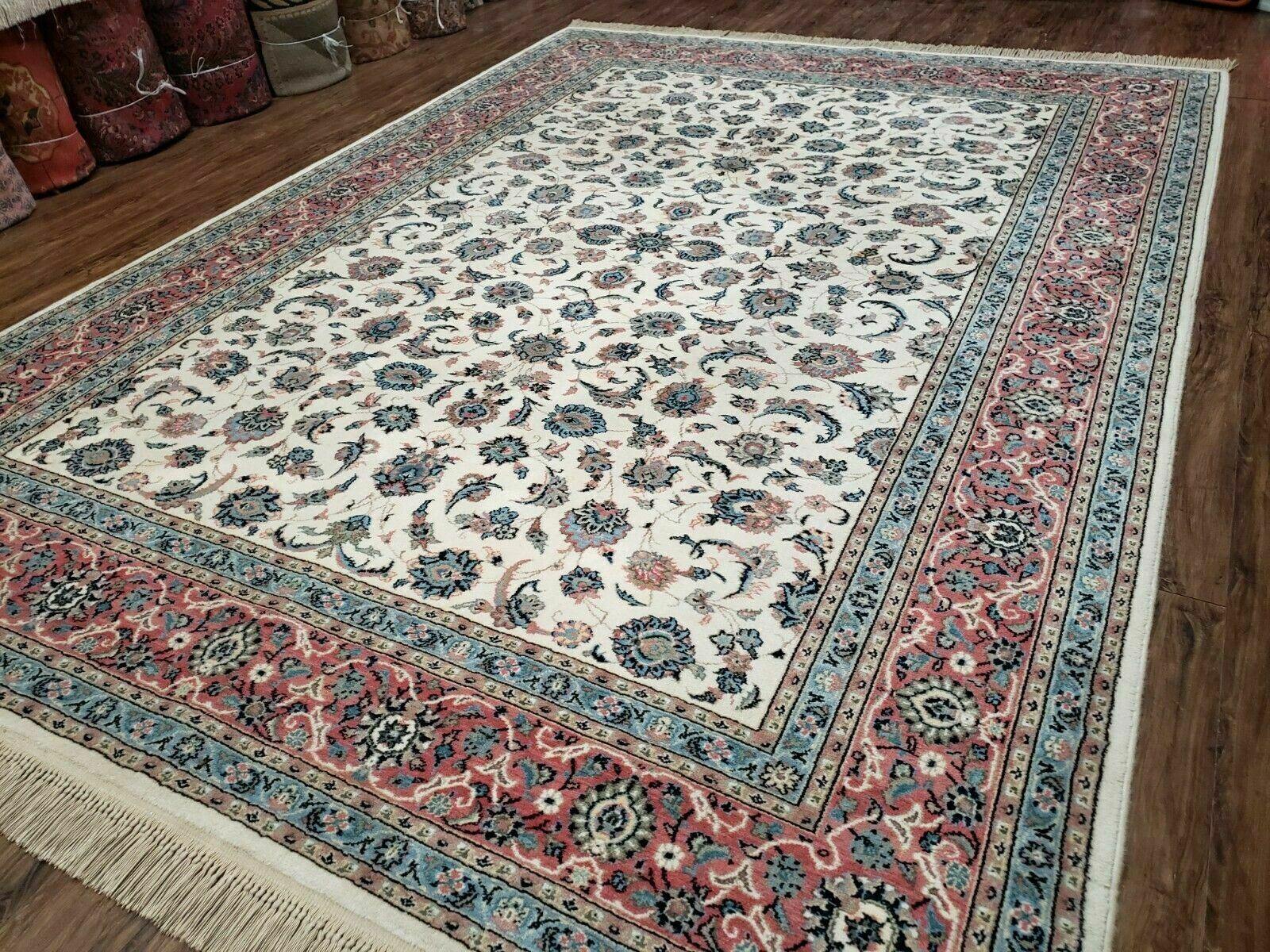 8' 8" X 12' Karastan Ivory Rose Kashann # 768 Wool Rug American Made Nice - Jewel Rugs