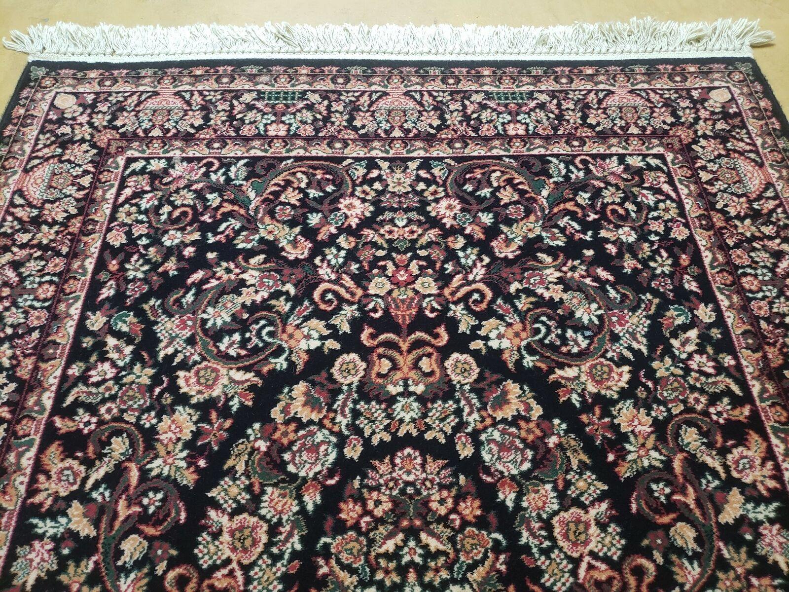 4' 1" X 5' 7" Karastan 500-1125 Black Savonnerie Wool Rug Belgium Kara Shah - Jewel Rugs