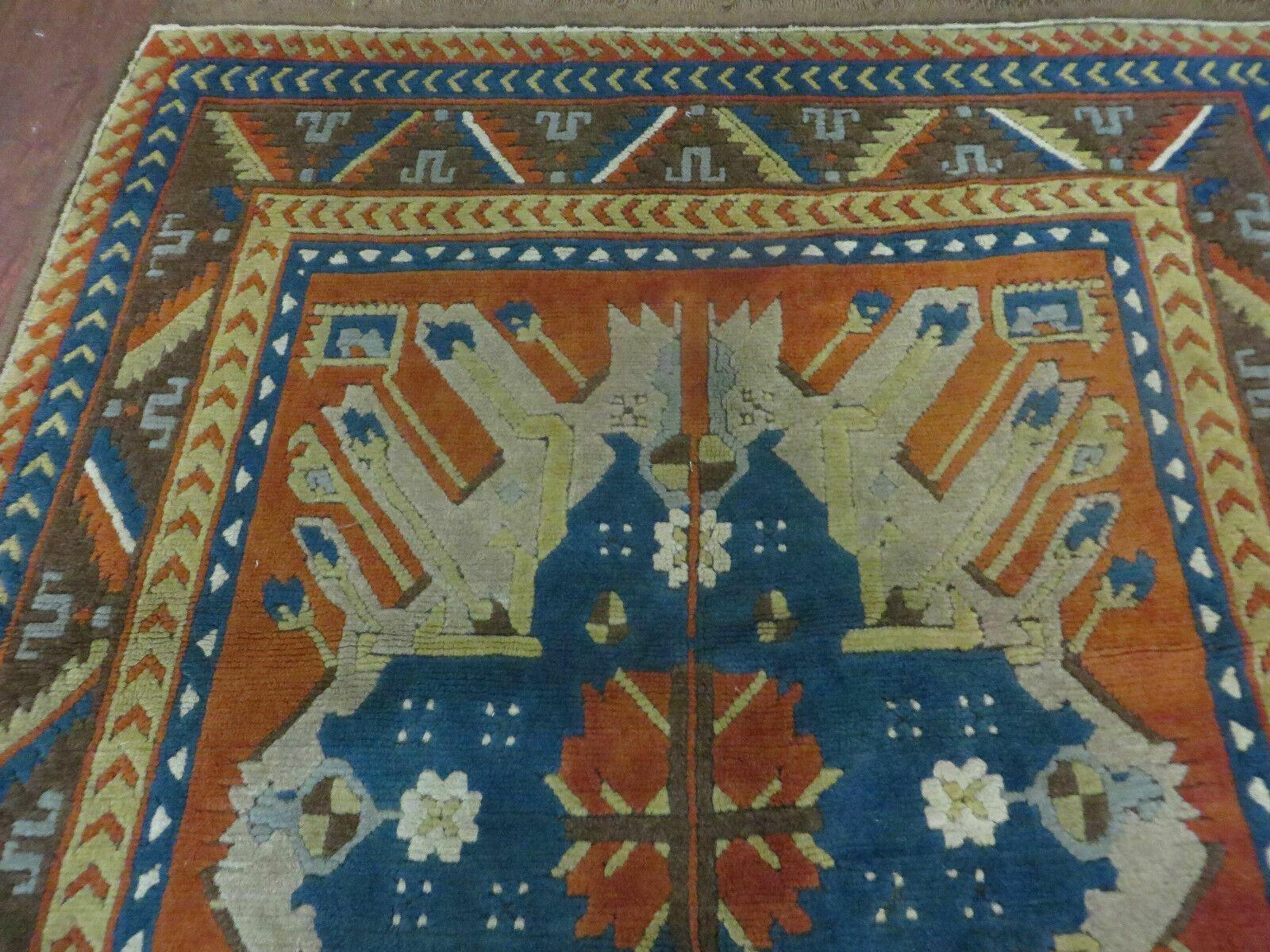 5' X 5.5' Vintage Handmade Turkish Kazak Colorful Wool Square Rug Carpet Bohemian Boho Vintage Interior Home Design - Jewel Rugs