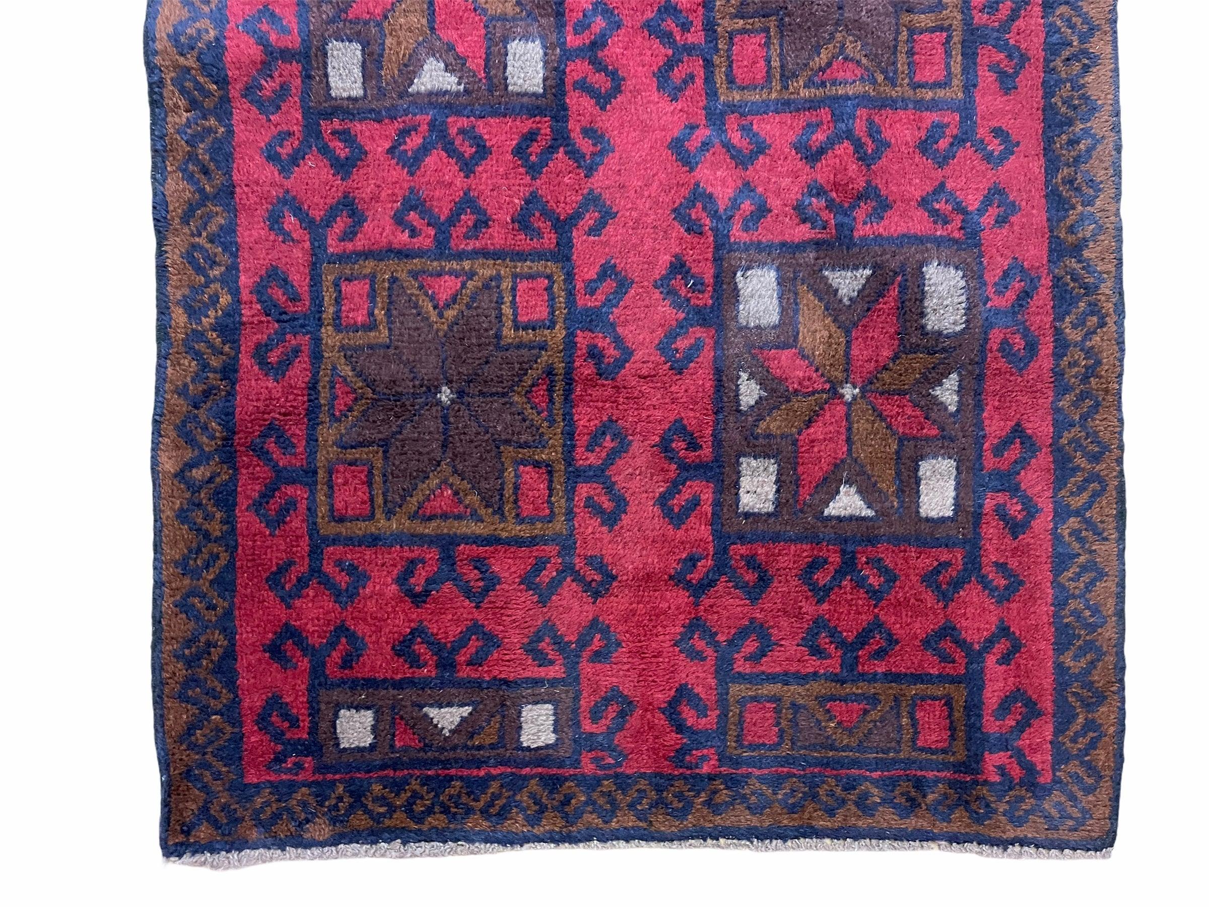 Baluch Rug 3x5 Baluchi Rug Afghani Rug Afghan Tribal Rug Handmade Afghan Rug Afghanistan Rug Red Blue Tribal Rug - Jewel Rugs