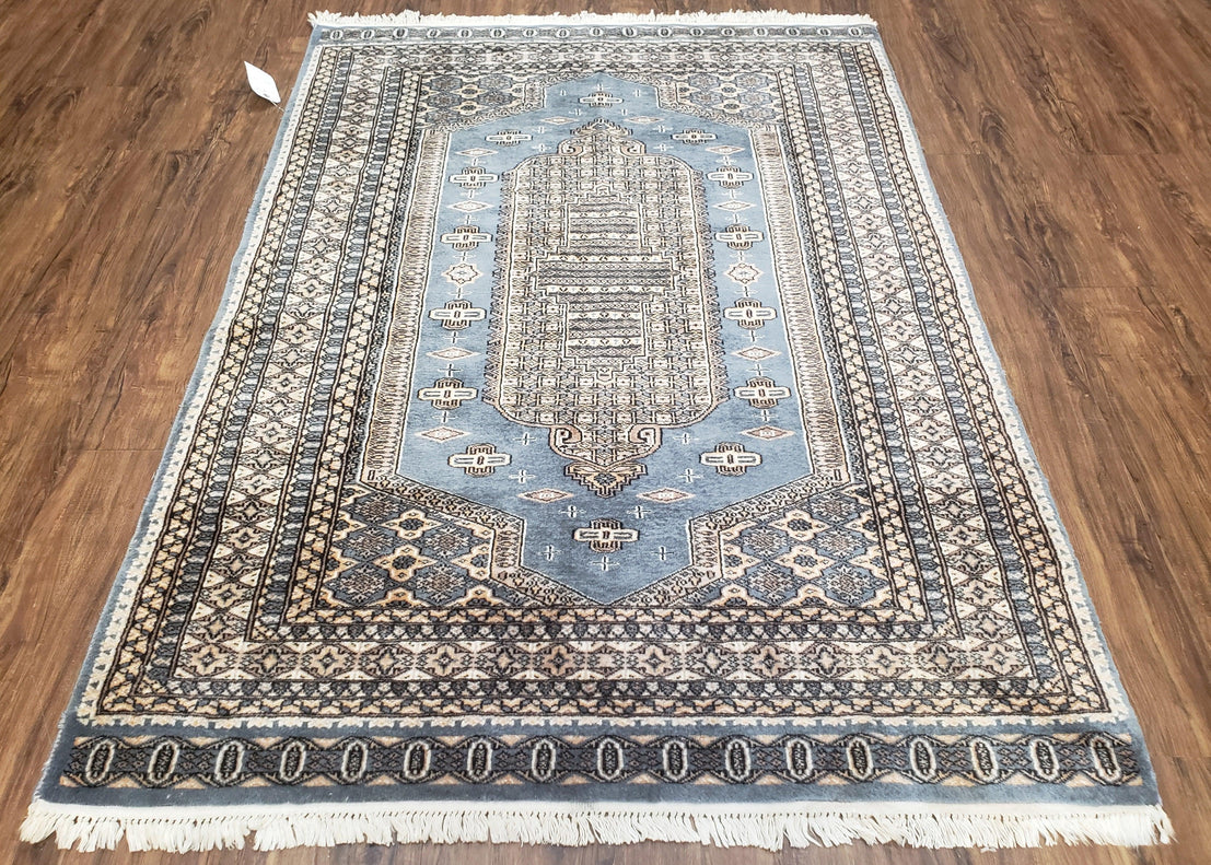 Entry Rug, Hand Knotted 4x6 Beige Persian Isfahan Entry Rug