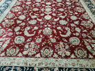 8' X 10' Vintage Handmade India Floral Wool Silk Accents Rug Organic Veg Dyes - Jewel Rugs