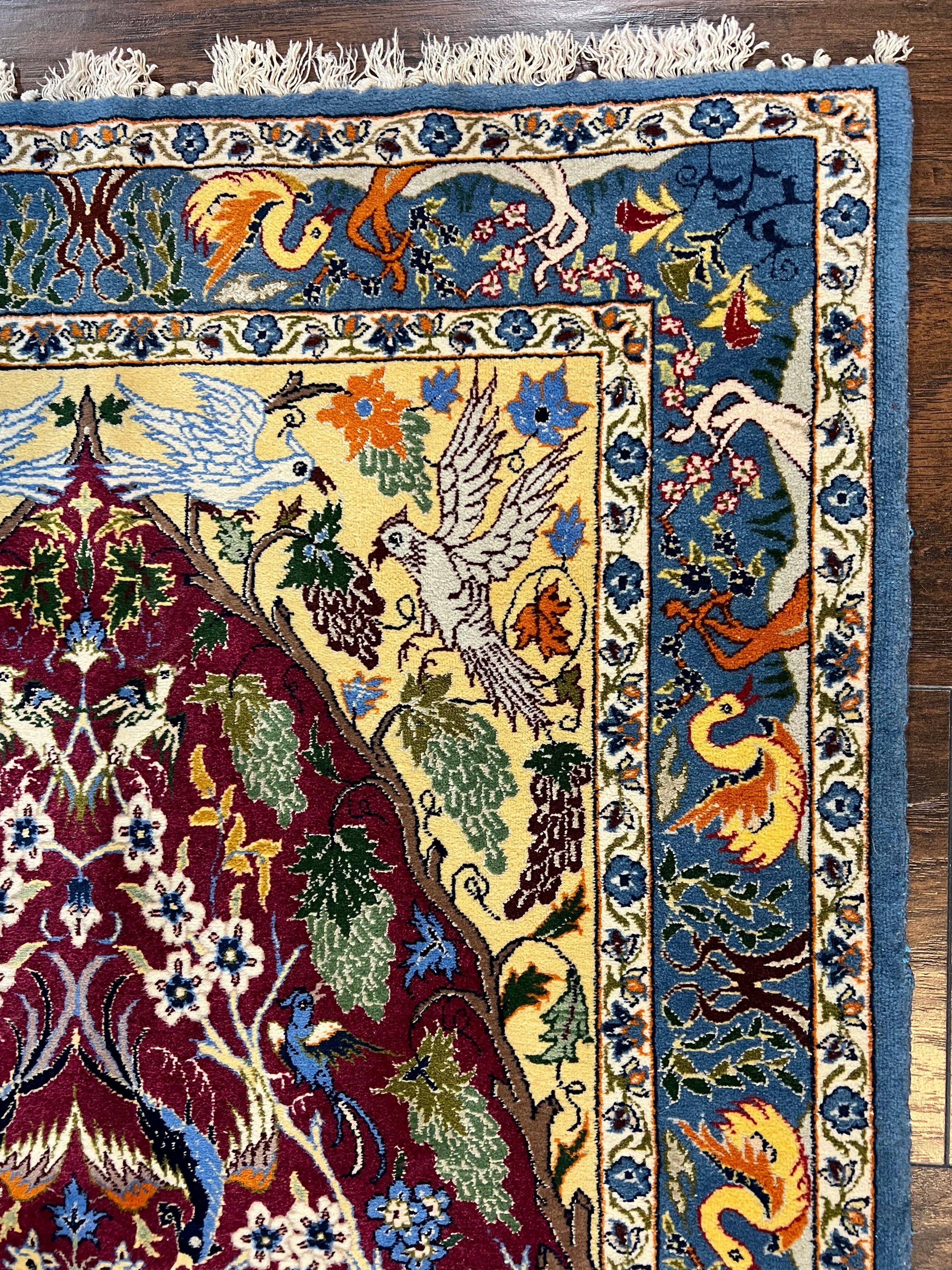 Small Persian Isfahan Tree of Life Rug 2x3 - Kork Wool, Silk - Jewel Rugs