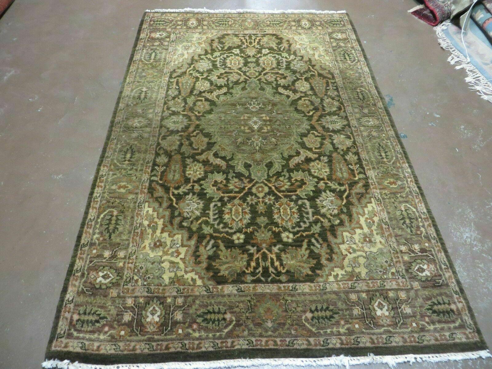 4' X 6' Handmade India Floral Oriental Tea Washed Wool Rug Veg Dyes # M709 Nice - Jewel Rugs