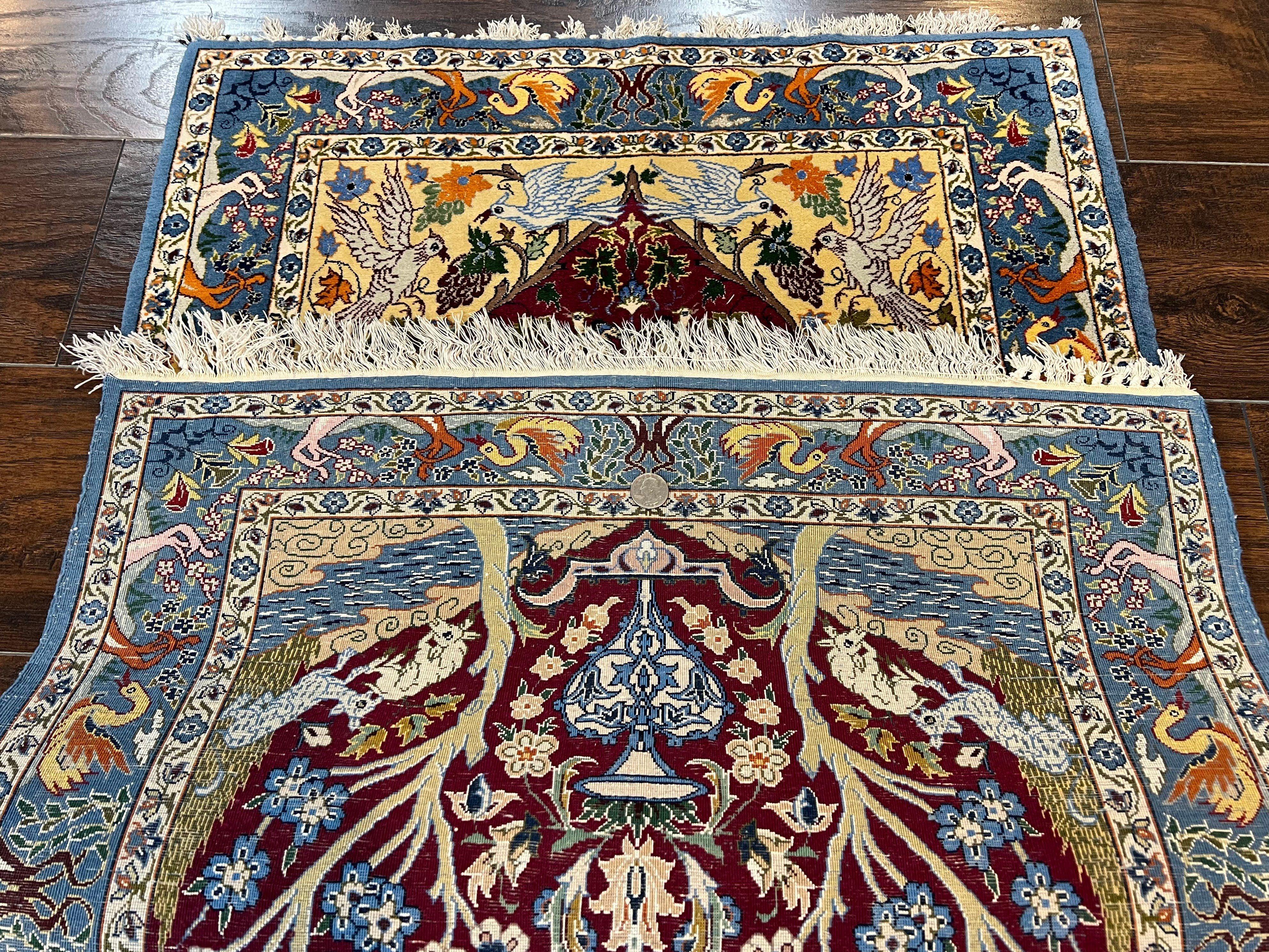 Small Persian Isfahan Tree of Life Rug 2x3 - Kork Wool, Silk - Jewel Rugs