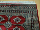 4' X 6' Vintage Handmade Bokhara Turkoman Pakistan Wool Rug Carpet Red Nice - Jewel Rugs