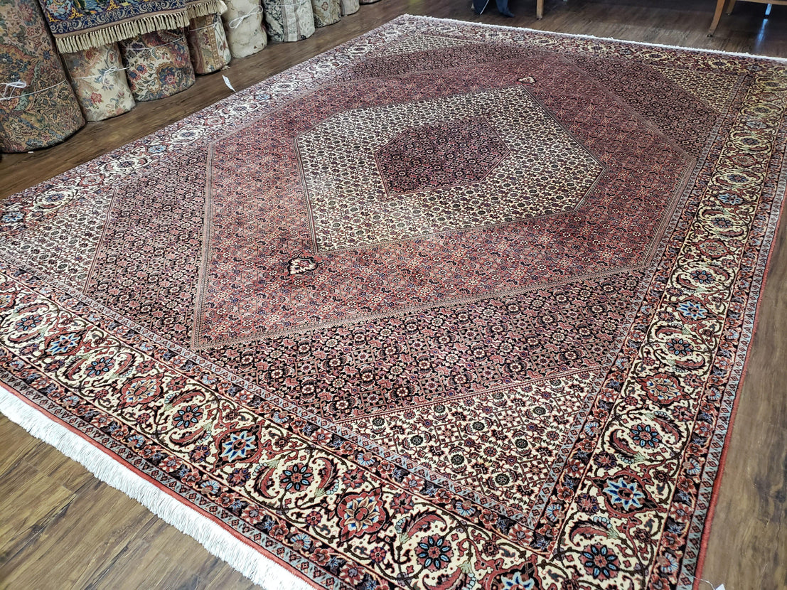 8x11 Rug, Old Persian Rug, Red Color Persian Tabriz Rug