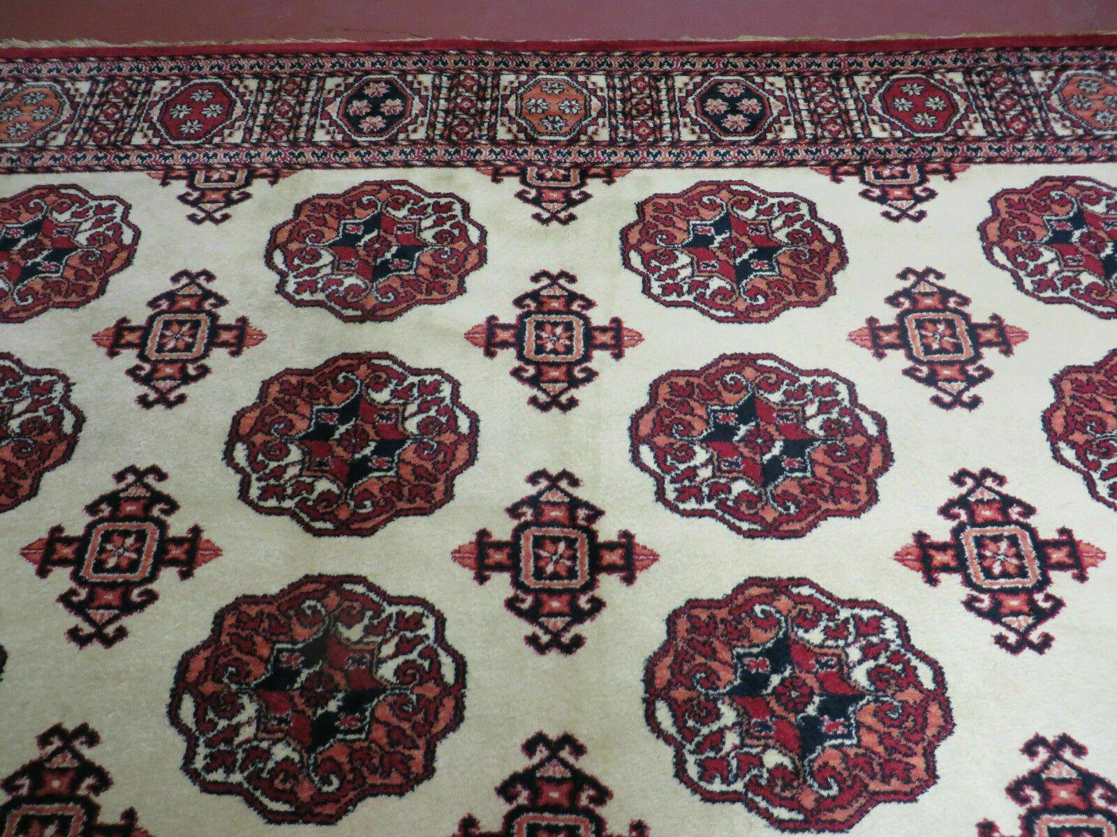 9' X 12' Karastan #704 Bokhara Pattern - Red & Ivory American Made Wool Rug Nice - Jewel Rugs