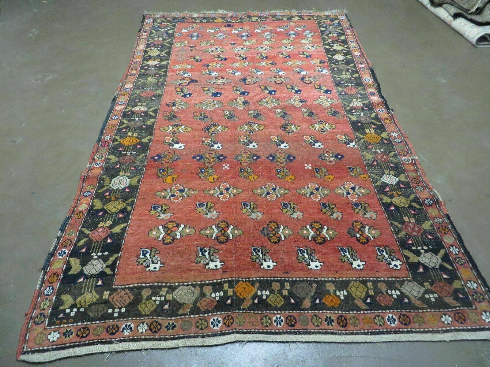 5' X 8' Antique Turkish Karabagh Rug Handmade Wool Vegy Organic Dyes Red Nice - Jewel Rugs