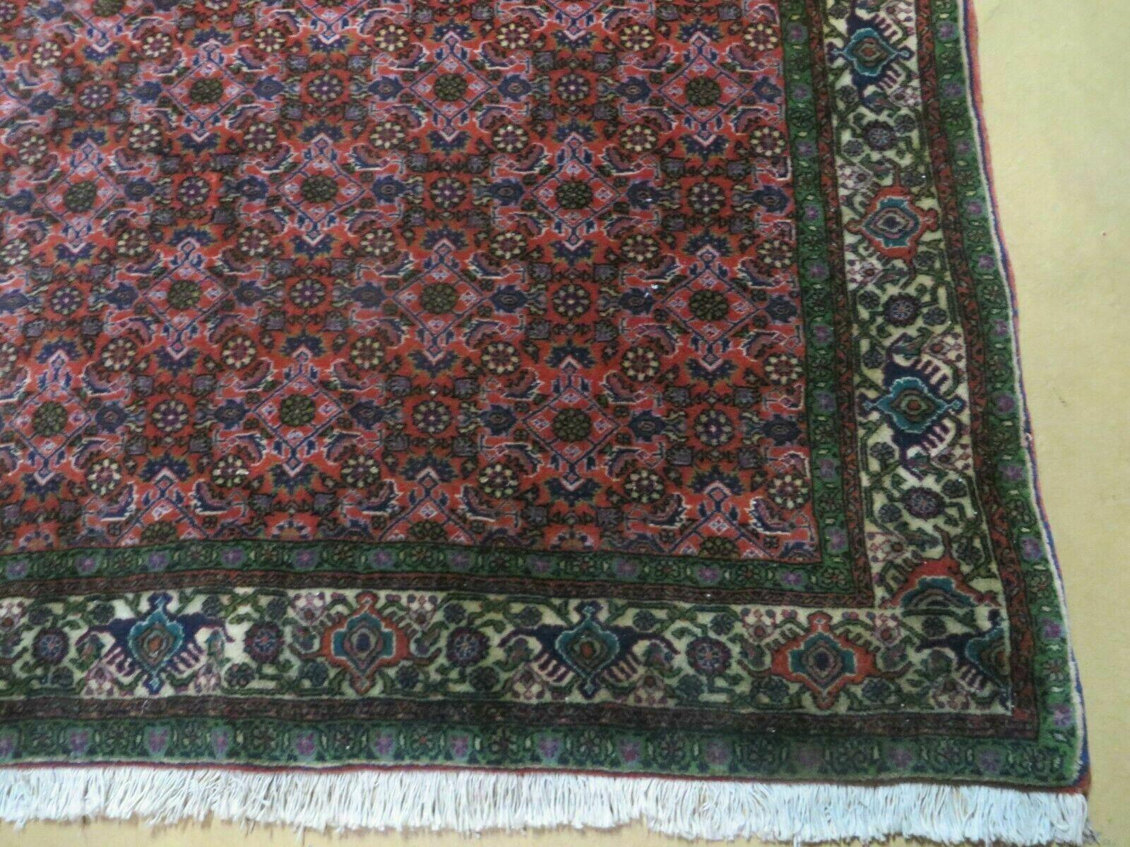 5' X 7' Vintage Handmade India Amritsar Floral Oriental Wool Rug Organic Red Colors Bohemian Boho Home Décor - Jewel Rugs