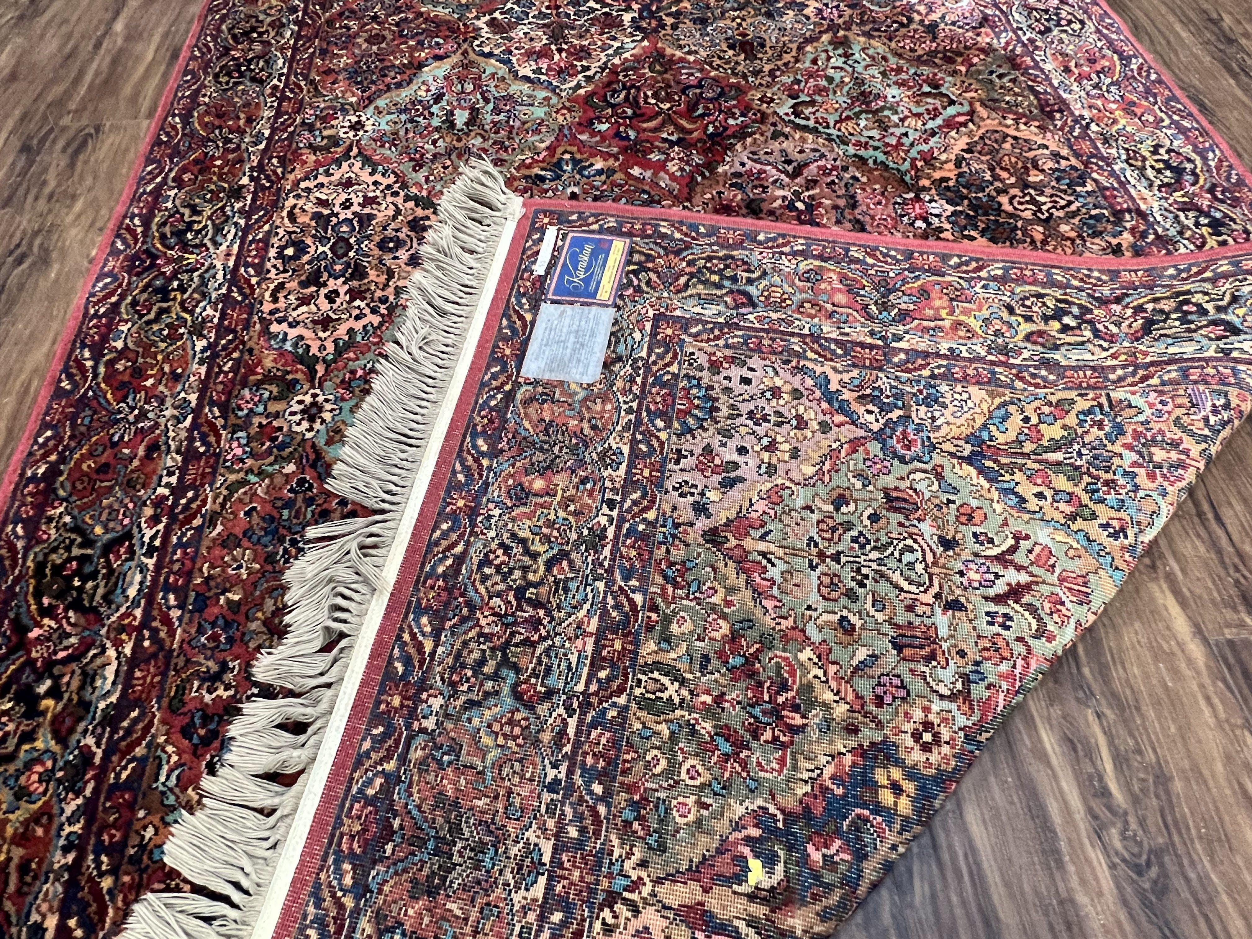 5.9 x 9 Karastan Rug Multicolor Panel Kirman #717, Karastan Carpet 6x9 Multipanel Kirman Oriental, Original 700 Series Vintage Wool Area Rug - Jewel Rugs