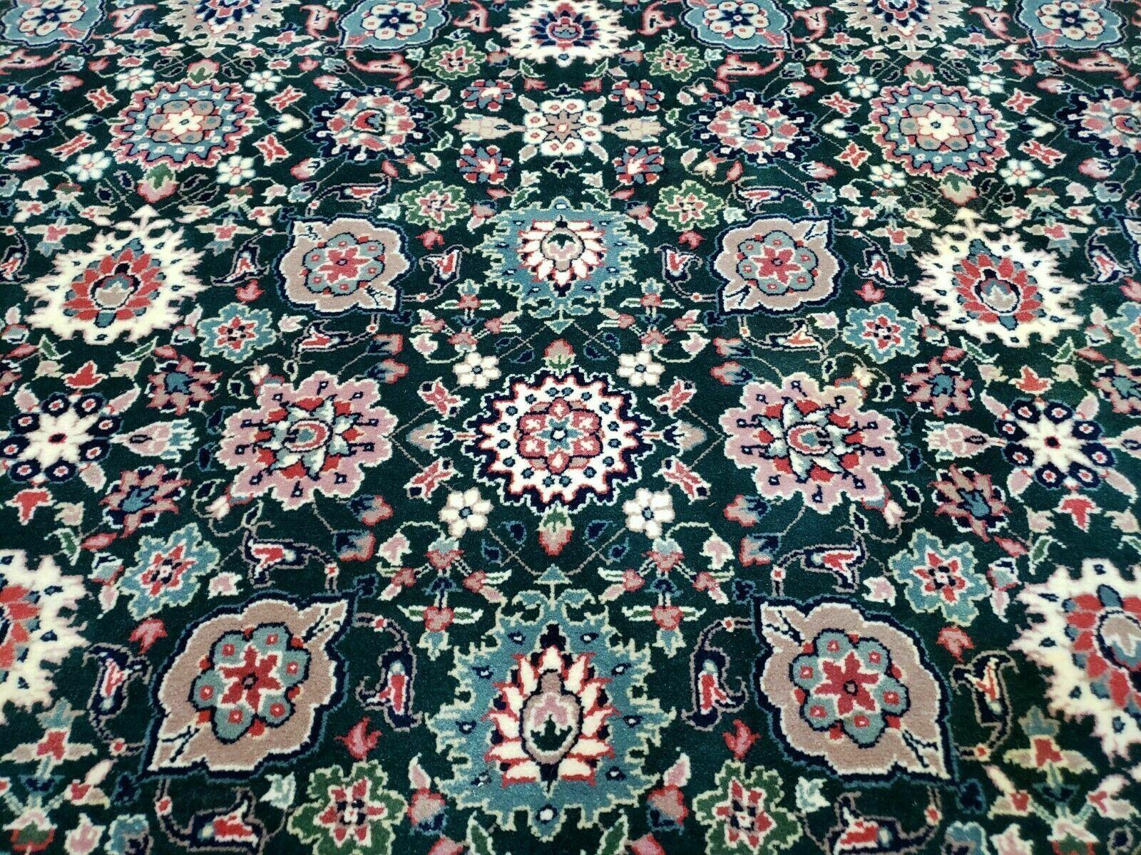 8' X 10' Handmade Indian Oriental Wool Rug Carpet Organic Dye Forest Green Nice - Jewel Rugs