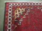 4' X 6' Antique Handmade India Geometric Oriental Wool Rug Red Vegetable Dyes - Jewel Rugs