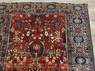 Beautiful Antique Persian Sarouk Farahan Rug 3x6, Red Navy Blue Oriental Carpet, Wool Handmade Rug, High Quality Collectible 1920s Feraghan Rug - Jewel Rugs