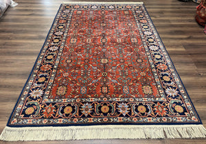 5.9 x 9 Karastan Serapi Rug #729, Wool Karastan Carpet, Original 700 Series, Red and Dark Blue, Discontinued, 6x9 Vintage Karastan, Nice - Jewel Rugs