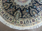 4' Handmade Ultra Fine India Floral Wool Rug Carpet Round Silk Accents Nice - Jewel Rugs