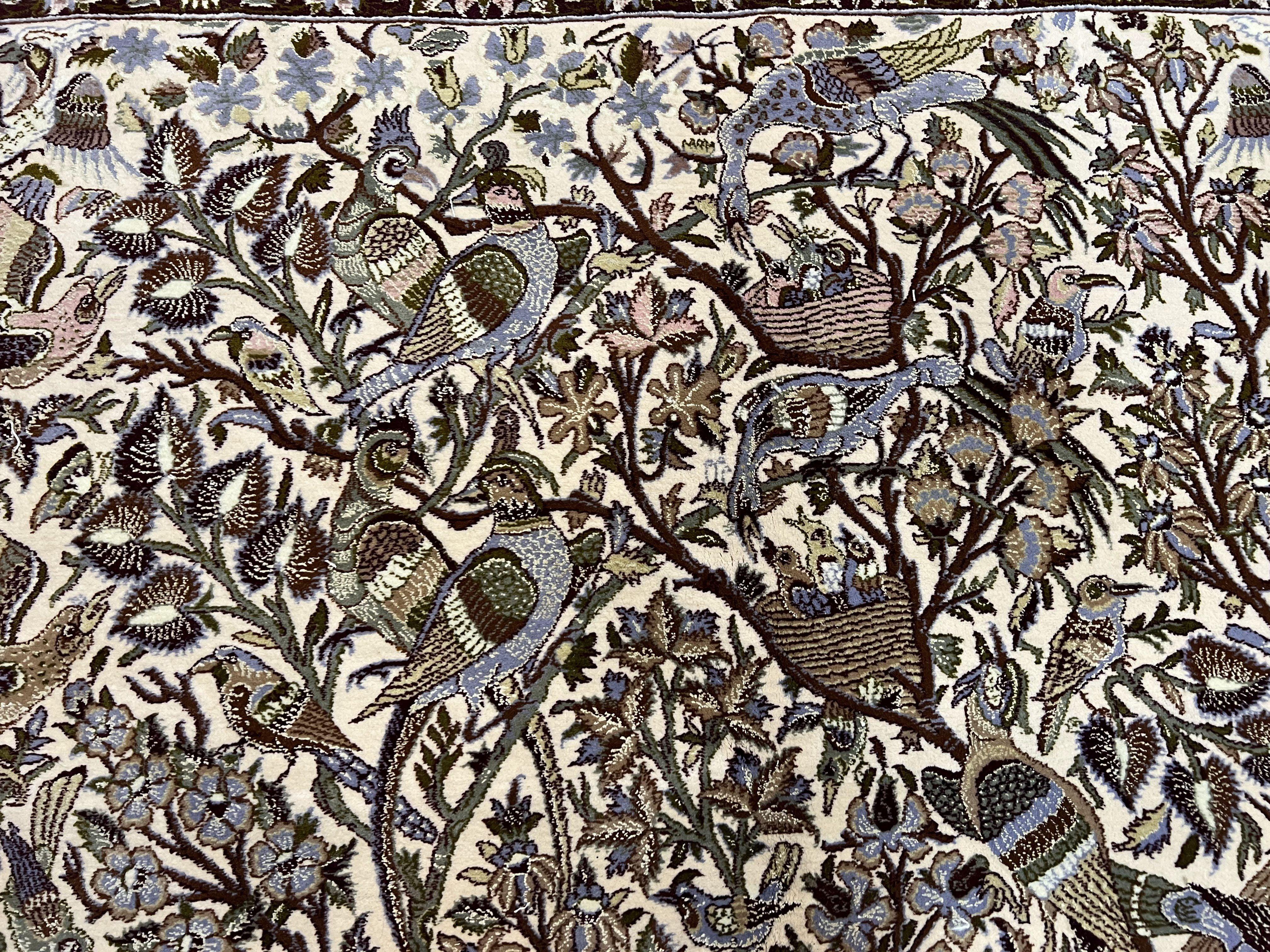 Persian Isfahan Rug 5x8 - Tree of Life, Animal Pictorials, Kork Wool & Silk - Jewel Rugs