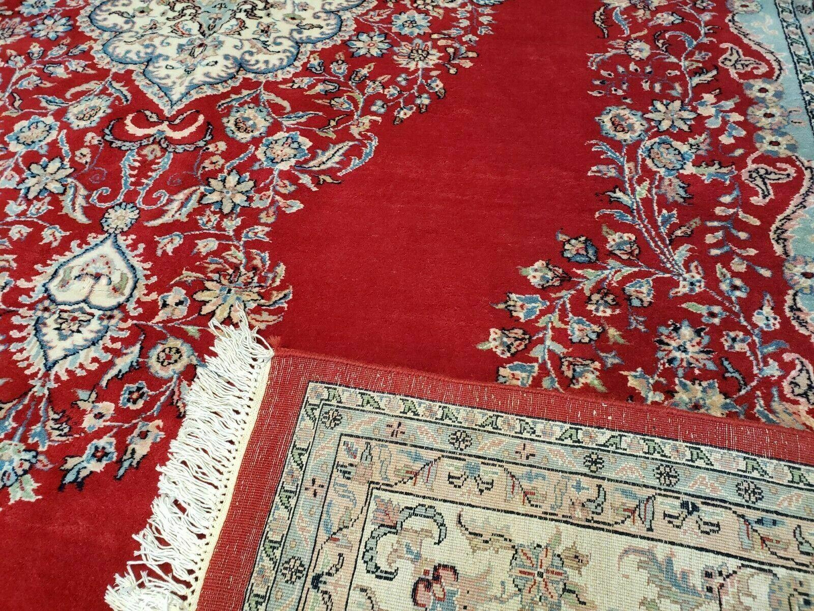 9' X 12' Vintage Handmade India Medallion Wool Rug Vegetable Dyes Nice Red - Jewel Rugs