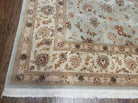 8' X 10' Vintage Handmade Oriental Floral Wool Rug Silk Accent Taupe Green Nice - Jewel Rugs