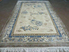 6' X 9' Vintage Hand Made Chinese Silk Rug PHOENIX Birds Flower Nice Beige/Ivory - Jewel Rugs