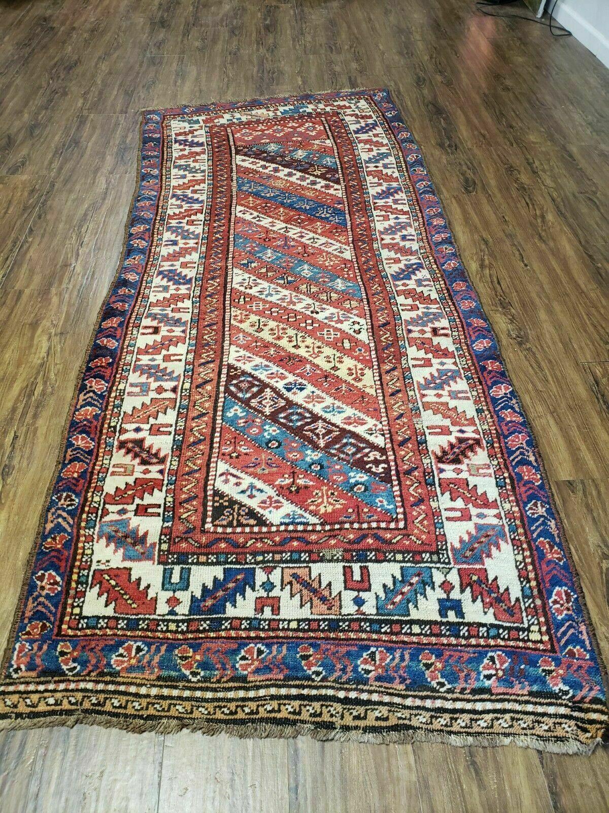 3' 5" X 8' 4" Antique Handmade Caucasian Wool Rug Runner Talesh Tribal Organic - Jewel Rugs