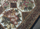 8' X 8' Vintage Petit Point Hand Hooked Chinese Octagonal Wool Rug with Backing - Jewel Rugs