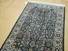 3' X 4' Vintage Handmade India Jaipur Floral Wool Rug Carpet Nice Dark Blue - Jewel Rugs