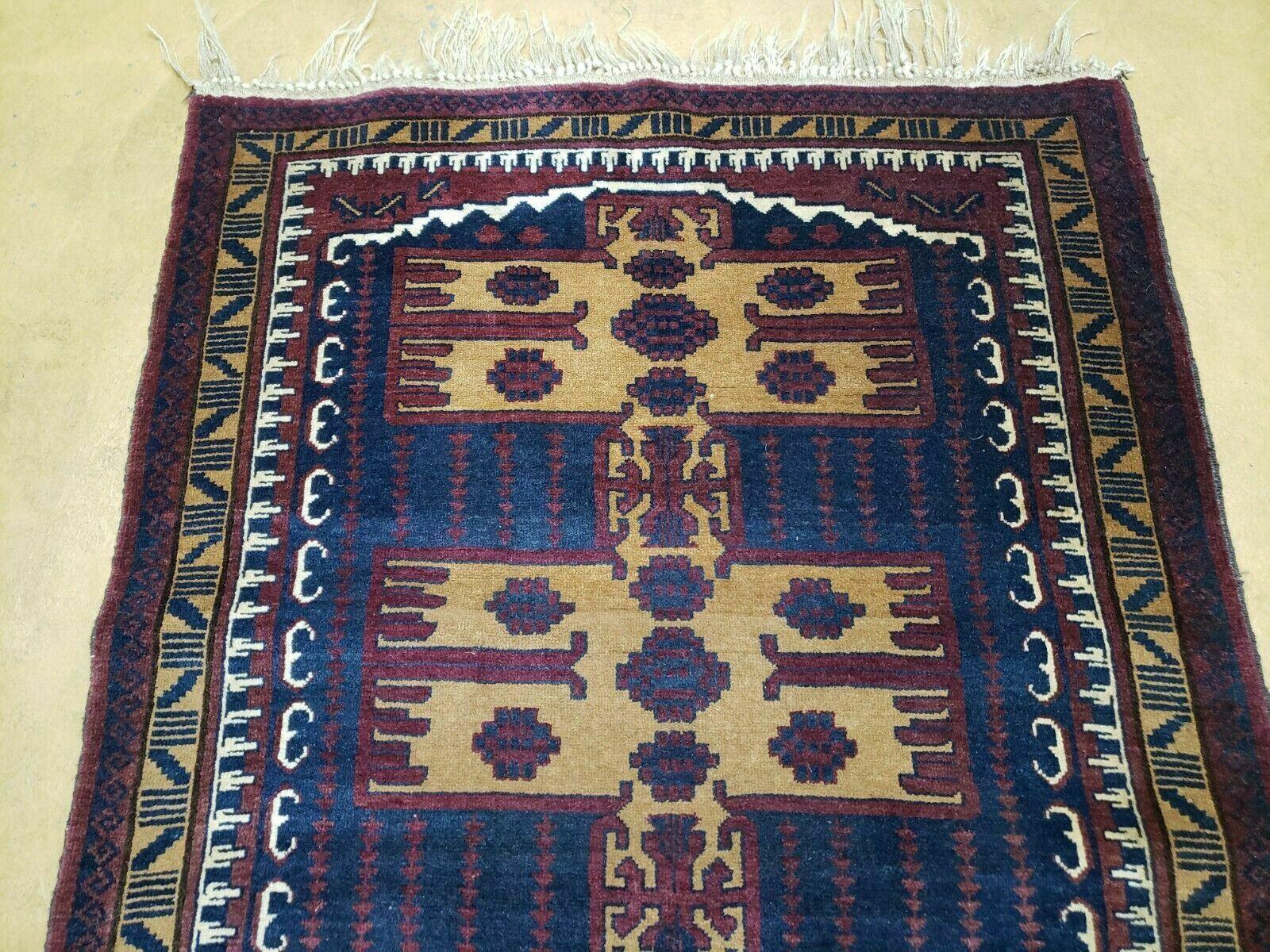 3' X 4' Vintage Handmade Balouchi Balouch Tribal Wool Rug Nice - Jewel Rugs