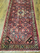 2' 8" X 14' Vintage Oriental India Floral Handmade Wool Runner Rug Red Nice - Jewel Rugs