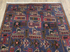 4x6 Handmade Balouch War Afghan Tribal Rug Organic Dyes Helicopter Tank Airplane - Jewel Rugs