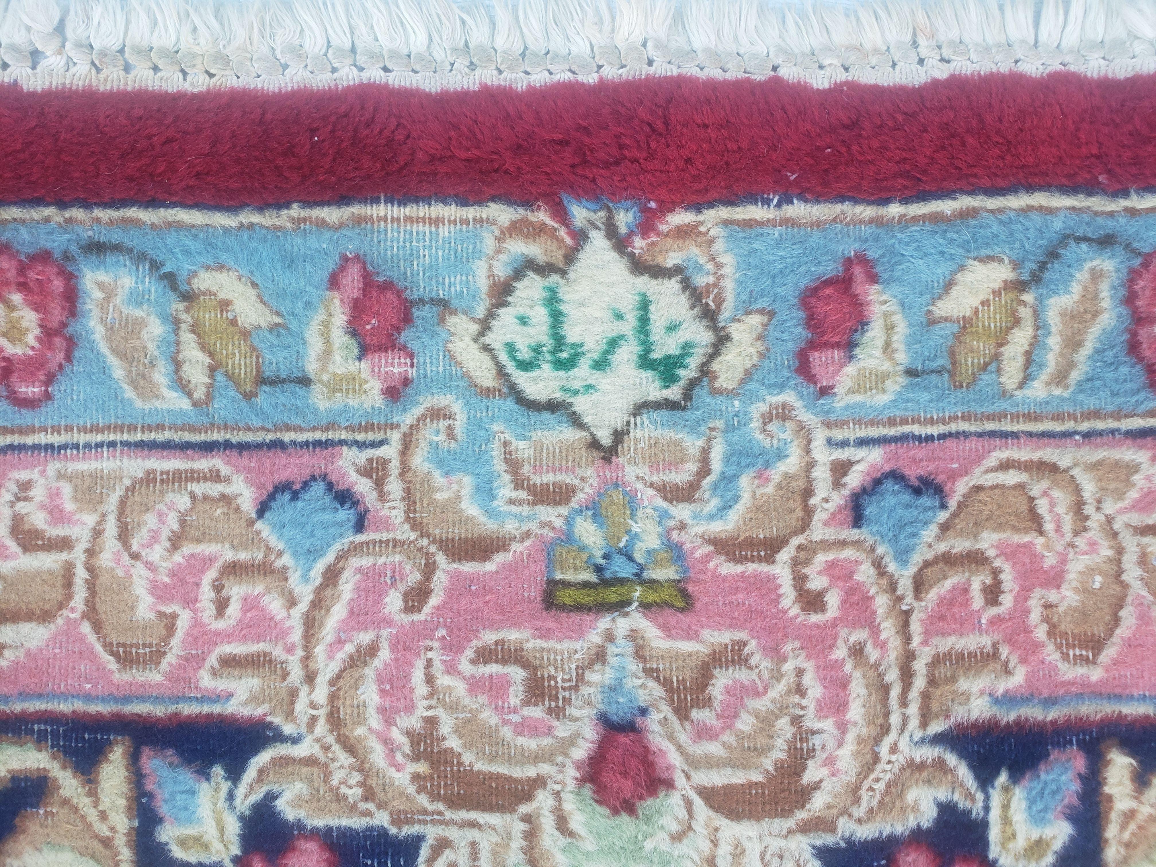 Antique Persian Kirman Rug 10x17 Oriental Carpet 10 x 17, Red, Multicolor, Namazian Signature Master Weaver, Shabby Chic, Semi Open Field - Jewel Rugs