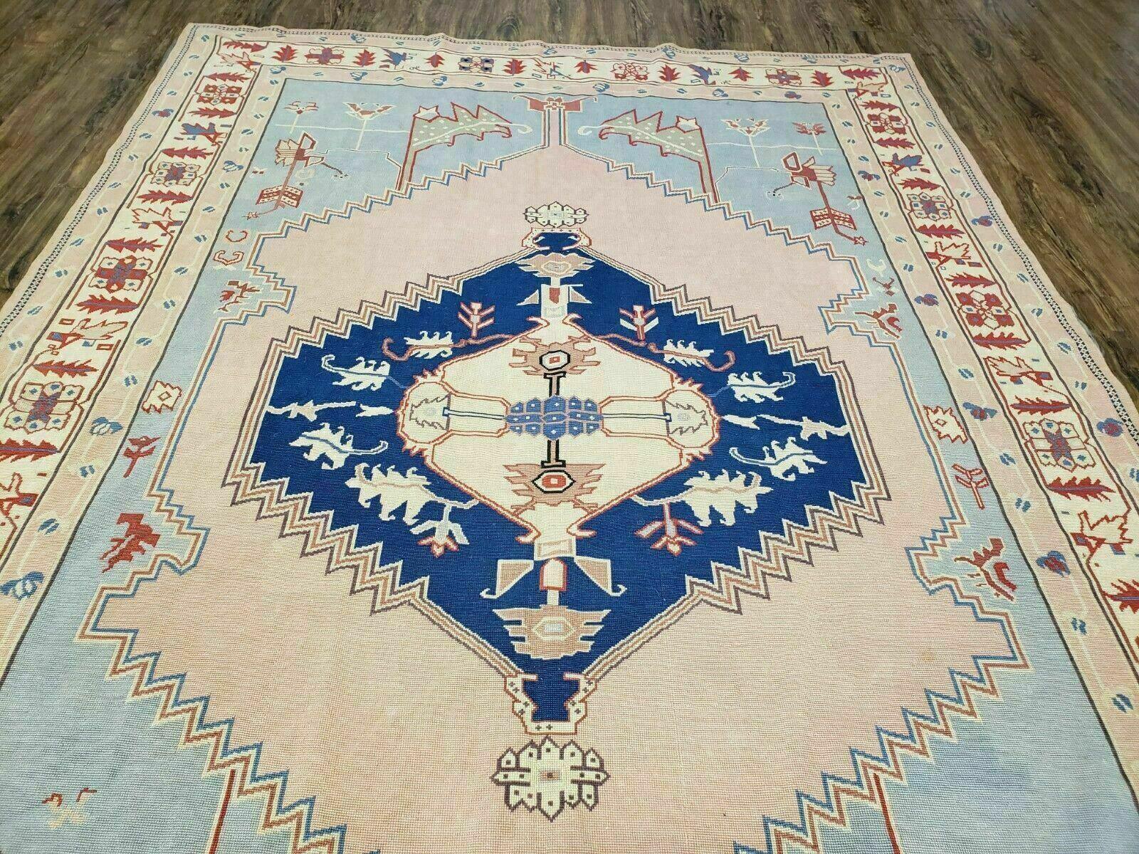 6' X 9' Vintage Handmade Chinese Needlepoint Wool Rug Flat Weave - Jewel Rugs