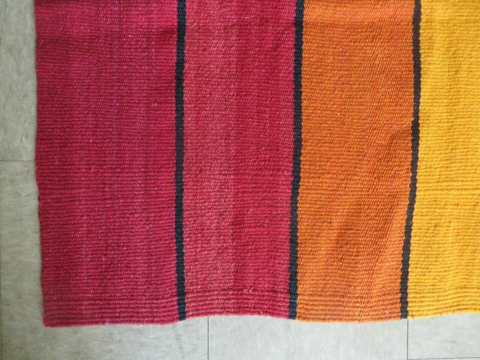 4' x 6' Vintage Handmade South American Kilim Chief Blanket Design Rug Stripes - Jewel Rugs