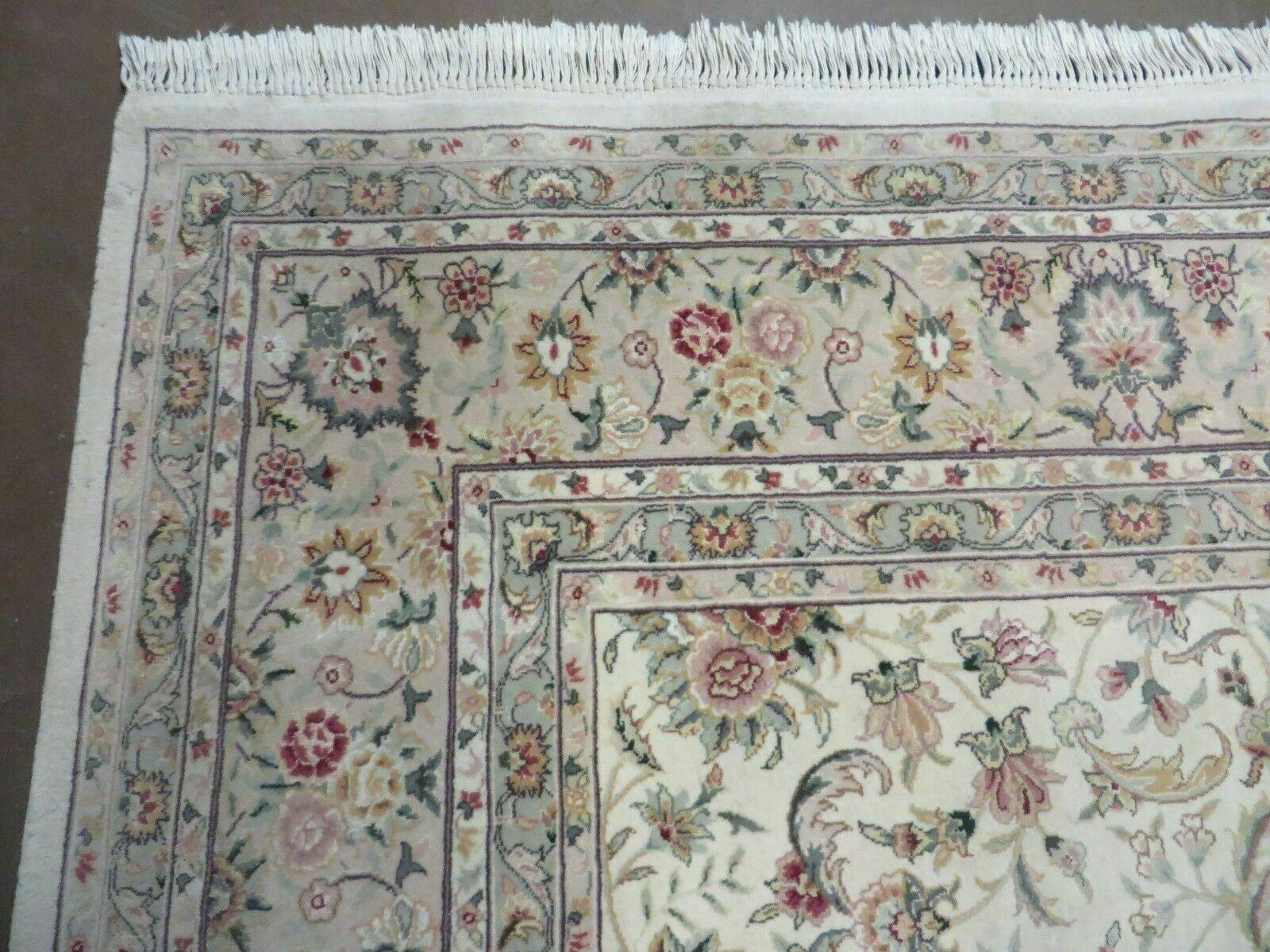 8' X 10' Vintage Handmade Chinese Oriental Floral Wool Rug Silk Accent # 28 Wow - Jewel Rugs