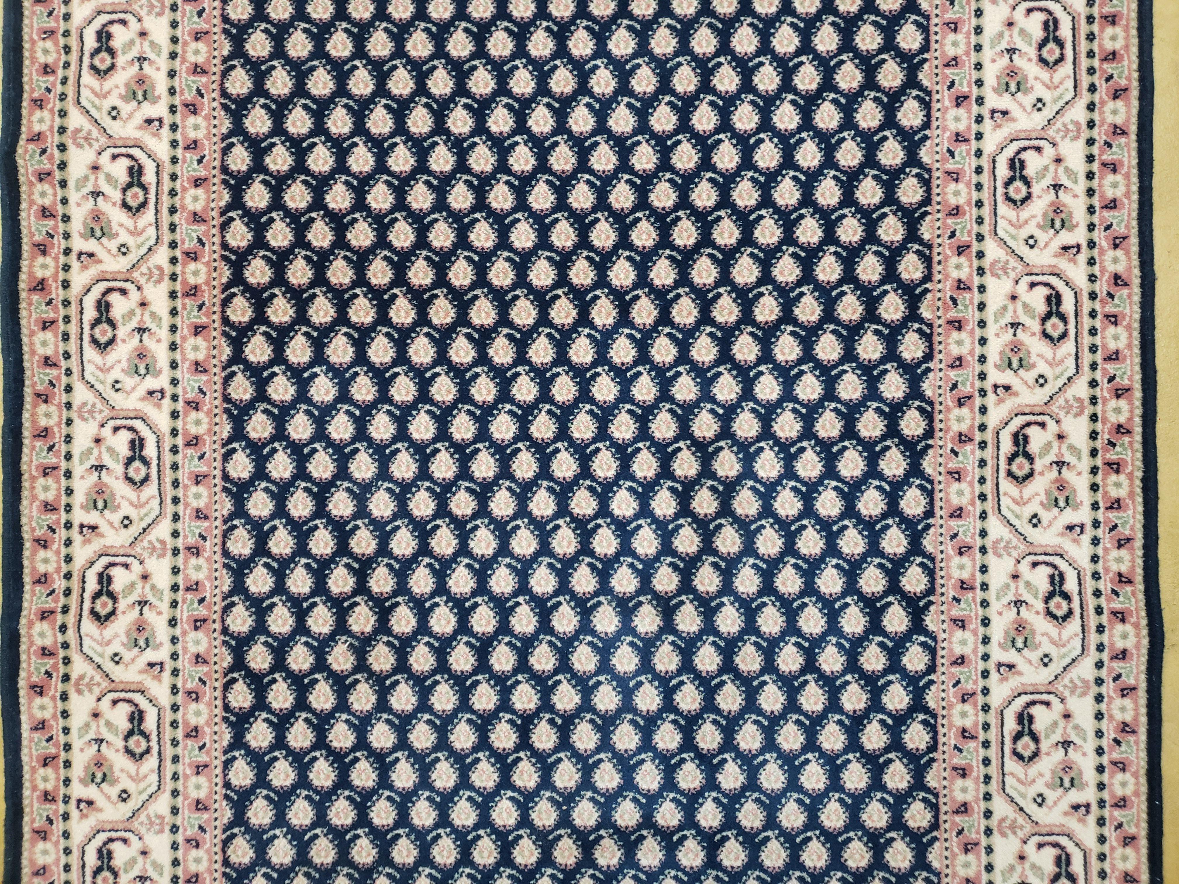 4x6 Paisley Pattern Rug, Boteh Design Rug, Dark Blue & Beige Oriental Carpet, Power-Loomed Antalia Rug, Entryway Rug, Foyer Rug, Bedroom Rug - Jewel Rugs