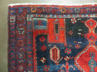 4' 6" X 8' 2" Antique Handmade India Tribal Geometric Wool Rug Red Blue # 129 - Jewel Rugs