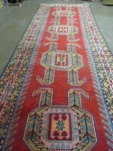 3' 8" X 10' 6" Antique Handmade Turkish Kazak Design Wool Rug Runner Carpet - Jewel Rugs